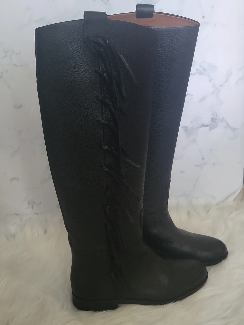 Valentino Garavani Tall Black leather riding boots